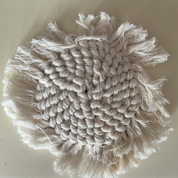 Two woven coasters so cute for your cup of coffee or tea.💛💛 - Picture 3 of 4